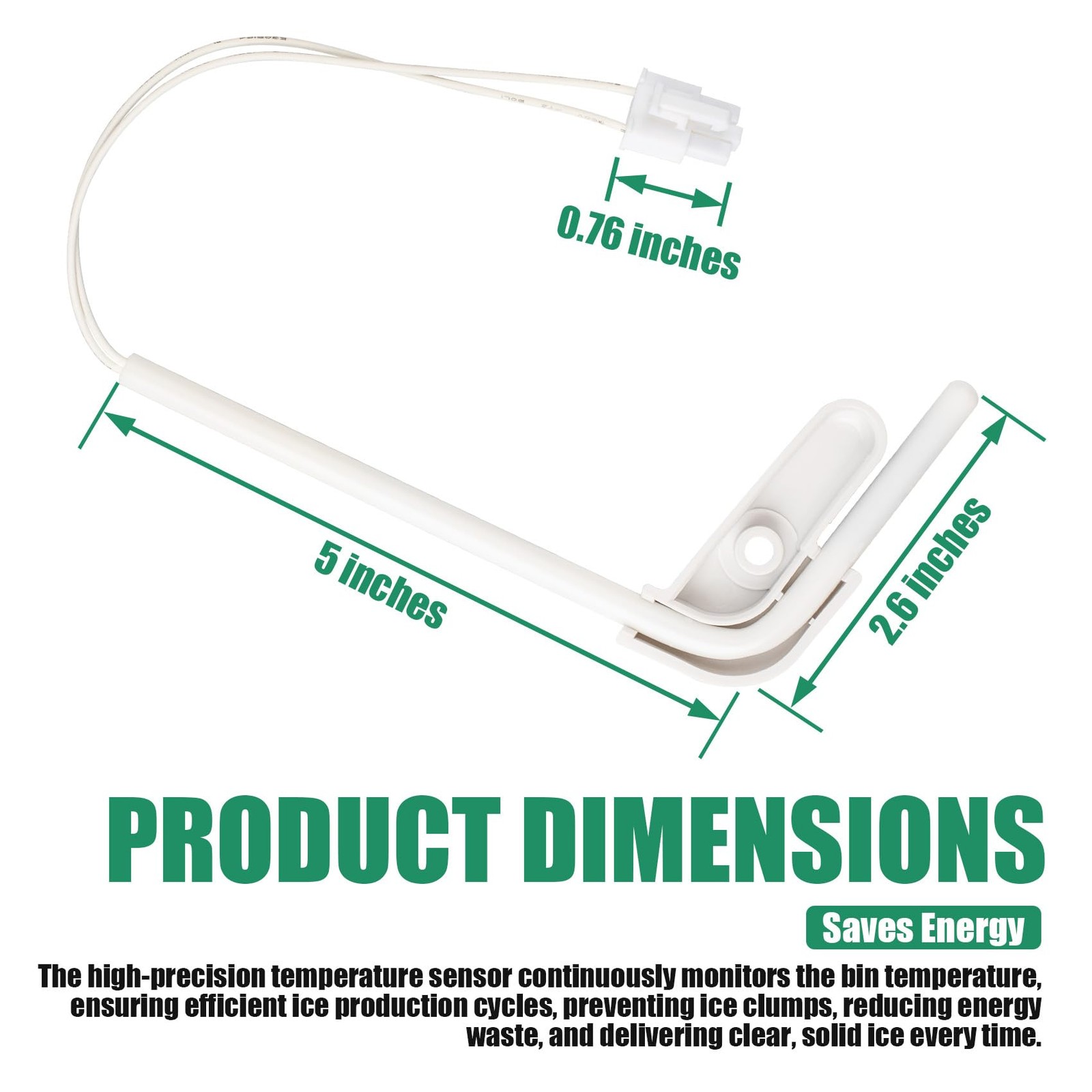 WPW10511923 Ice Maker Bin Temperature Sensor, Fits for Whirlpool,...