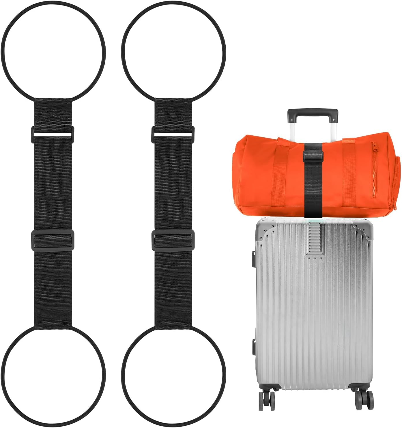 Add a Bag Luggage Straps 2 Pack, Adjustable Bungee Elastic Belt