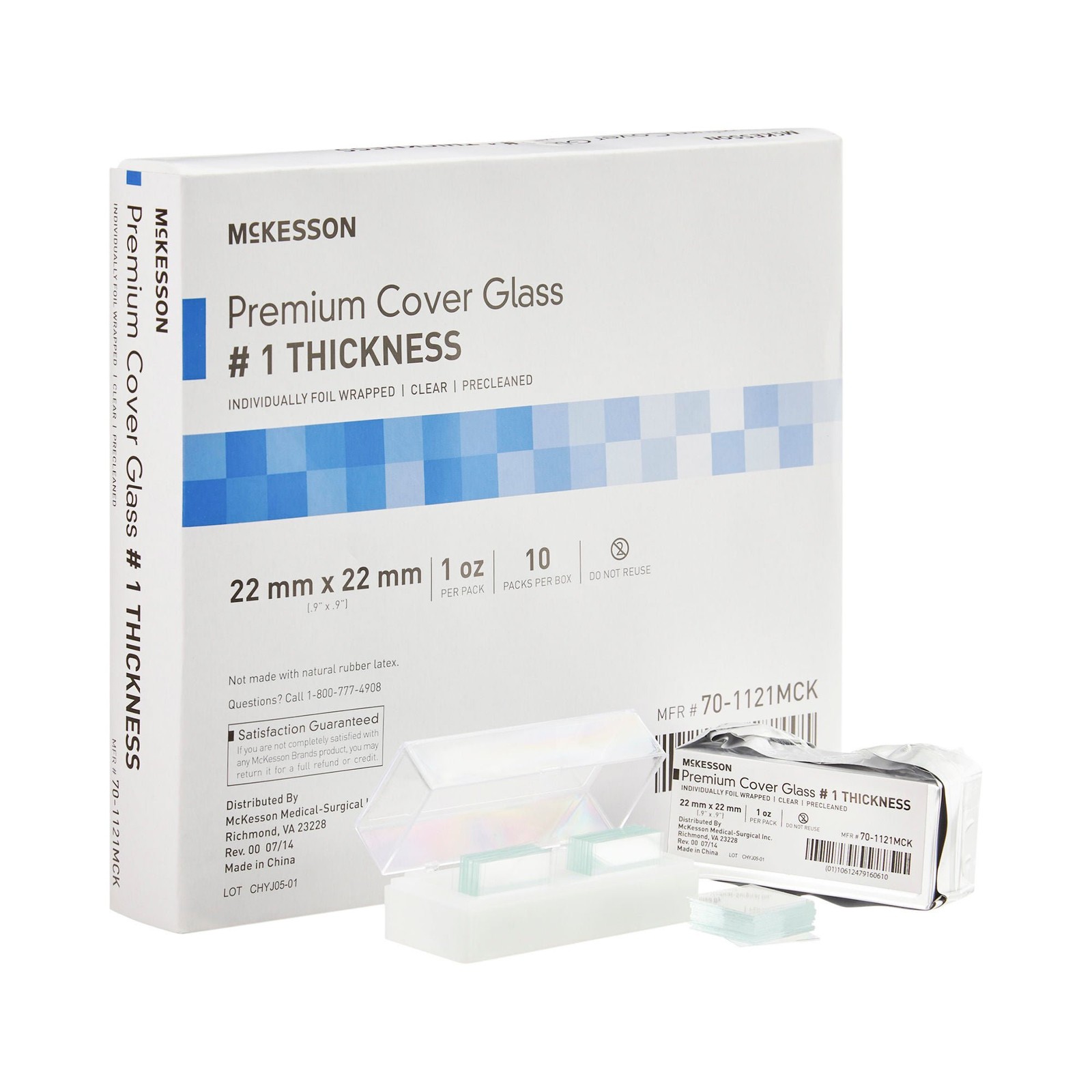 McKesson Cover Glass Square No. 1 Thickness 22 X 22 mm 70-1121MCK 10 pcs
