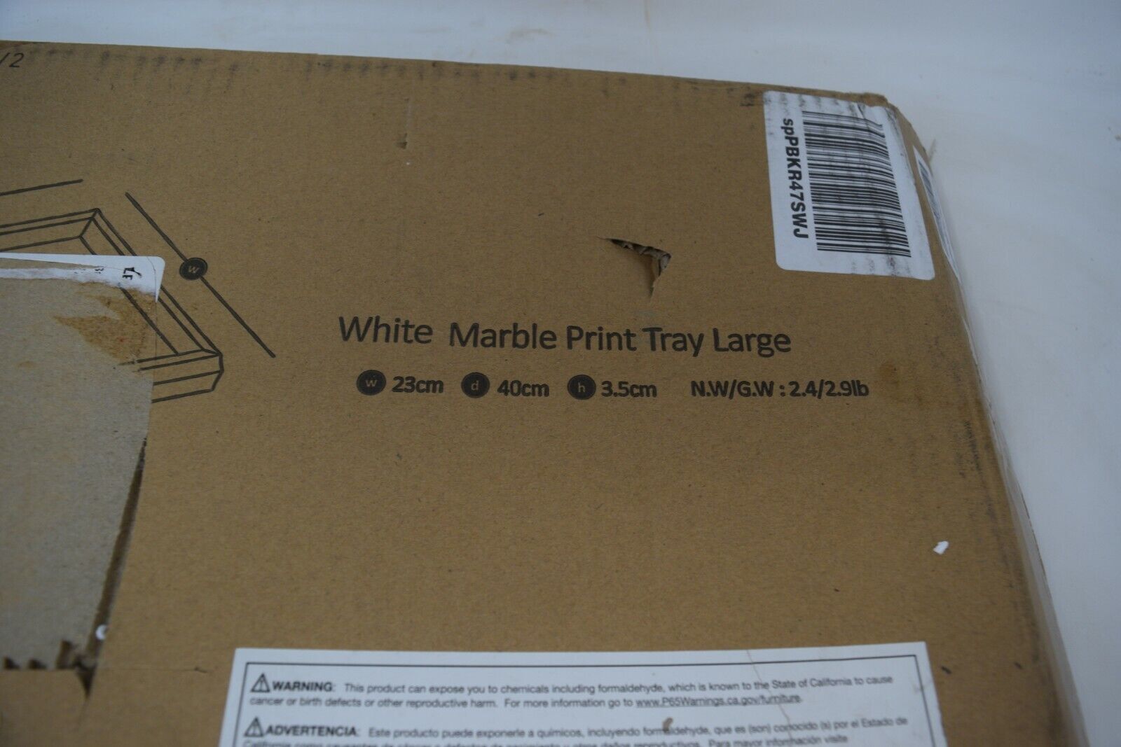 White Marble Print Tray Set Display Serving Free Shipping