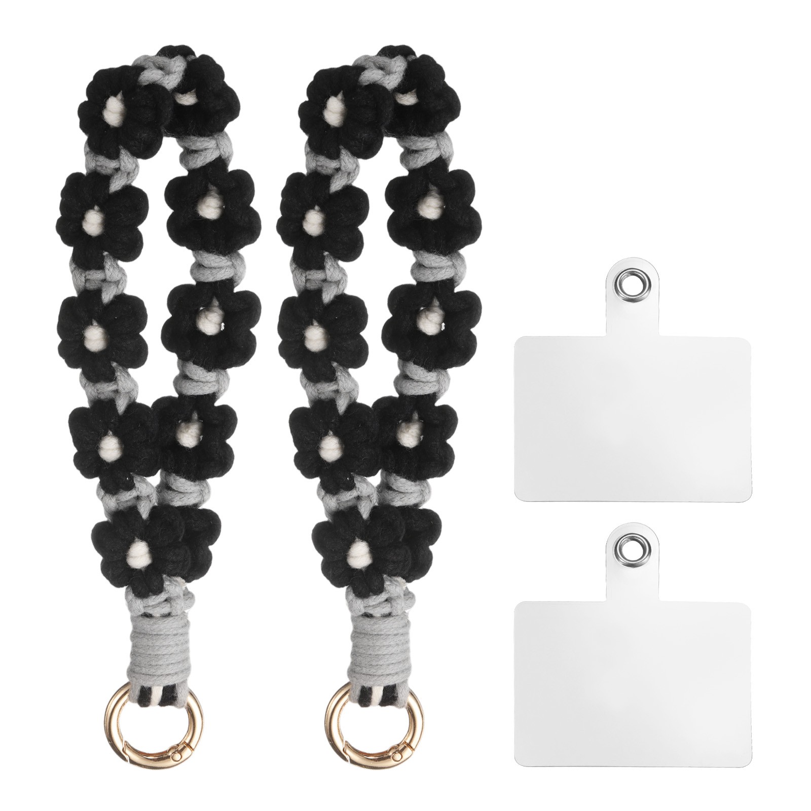 2 Pcs Cute Phone Wrist Strap with Tether Tabs, Black