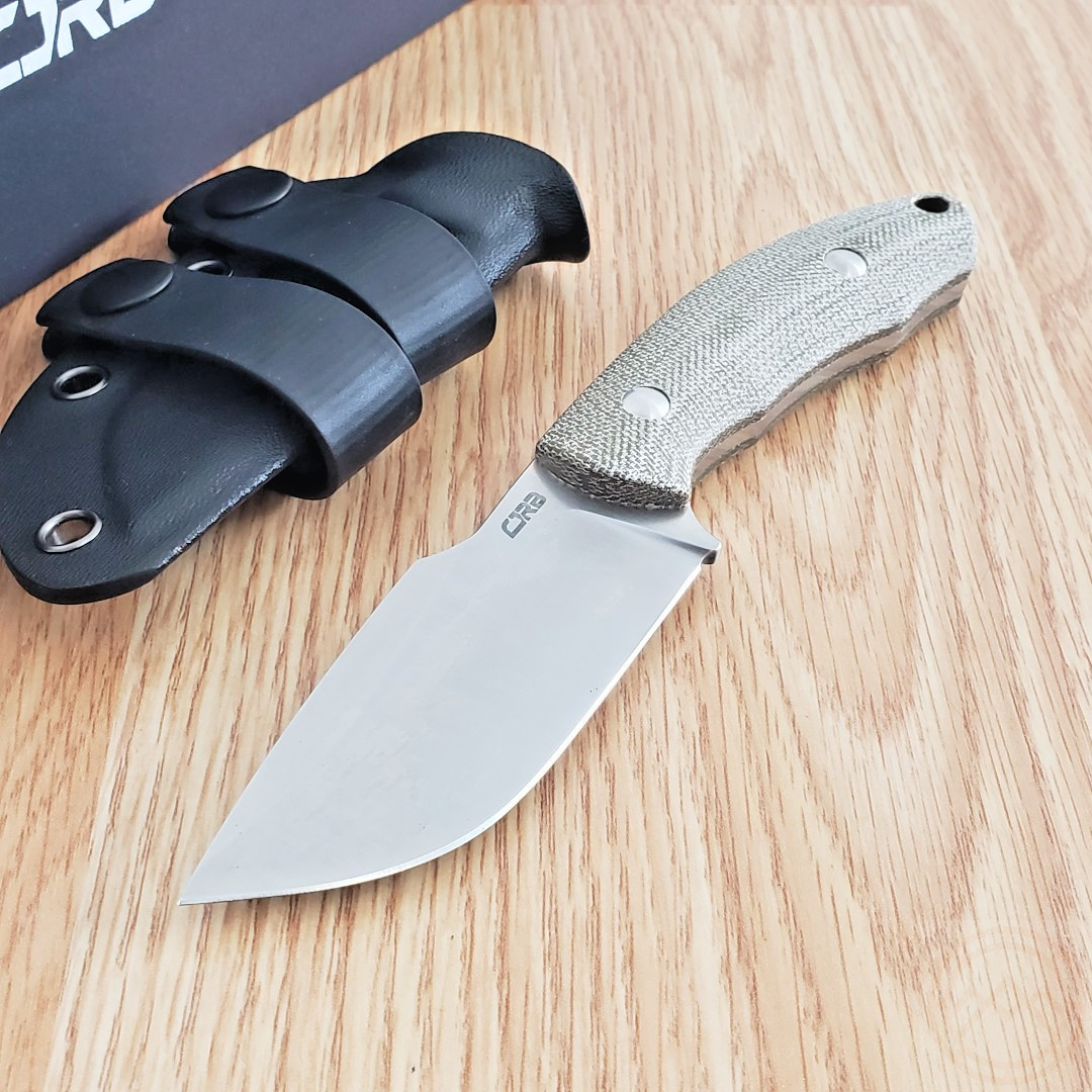 CJRB Mutt Fixed Knife 3.25" Full Tang AR-RPM9 Steel Harpoon Blade Micarta Handle