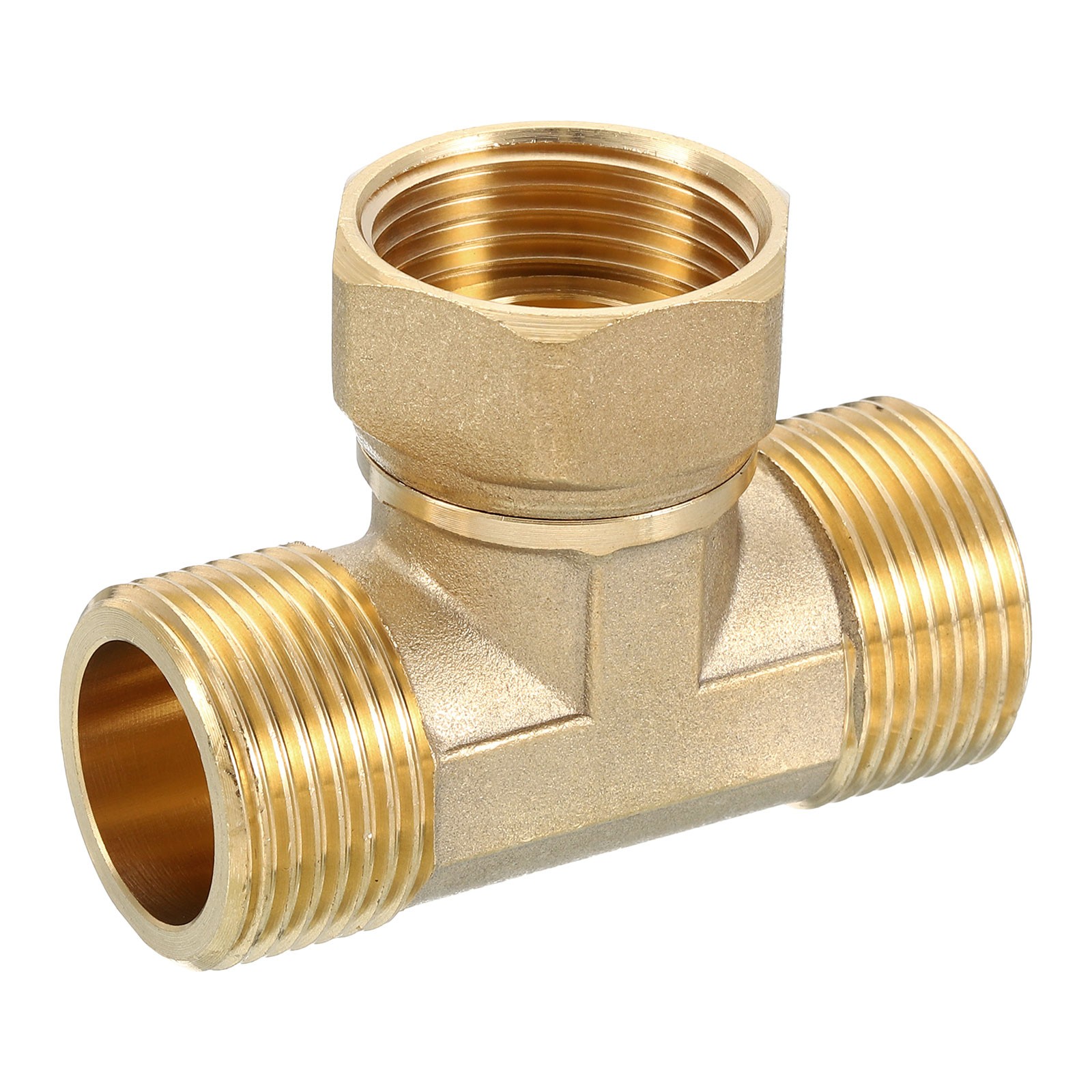 Brass Tee Swivel Pipe Fitting, G3/4" Male x Female x Male 3 Way T-Connector