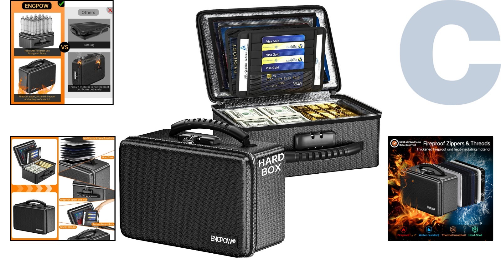 Innovative Fireproof Storage Box with Combination Lock - For A5 Documents & More