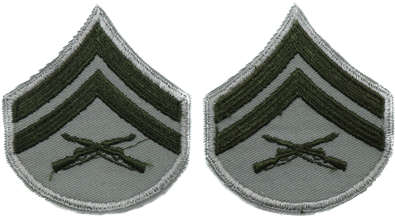 2 Vietnam USMC Corporal Marines E4 E-4 Chevrons Patch Pair Green Tan