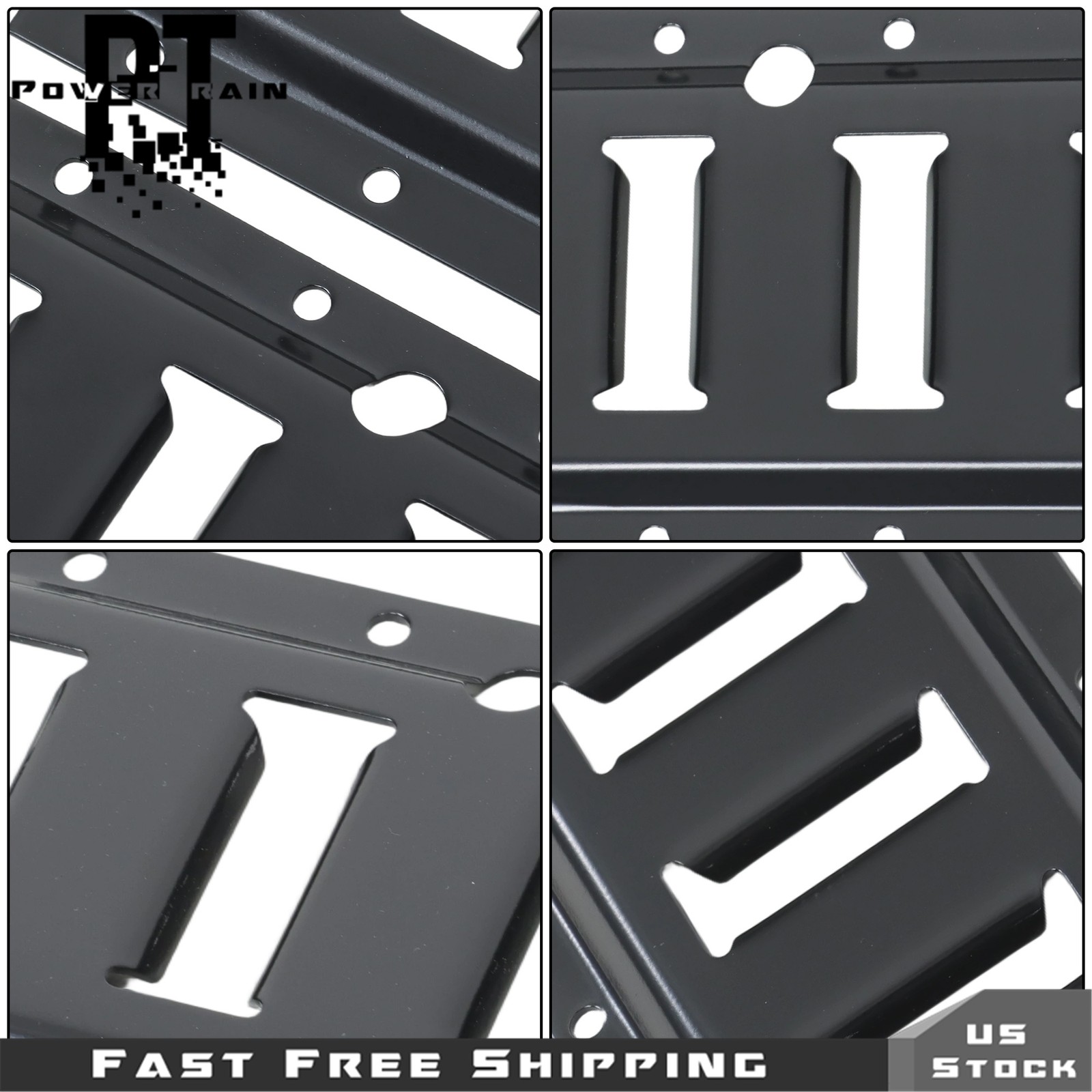 8 Pack 4' E Track Tie Down Rail Black For Garages Vans Powder-Coat