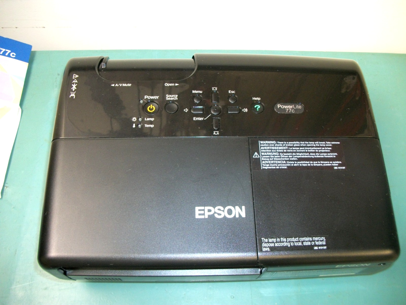 EPSON EMP-X5 PowerLite 77C LCD Presentation Projector w/Case & Cords Shown