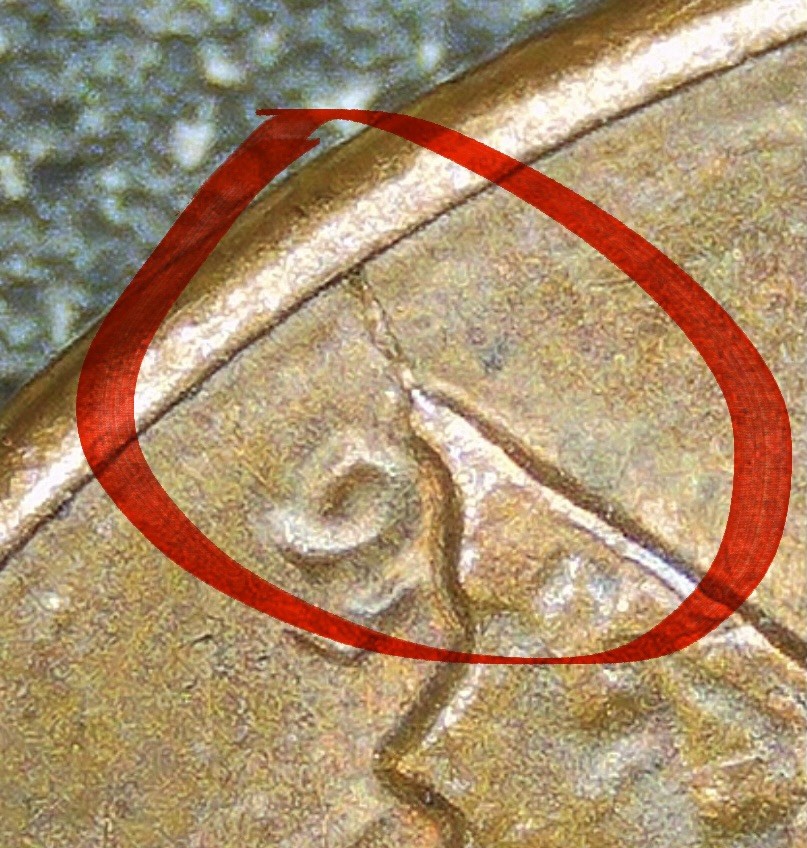 1985 P Lincoln Cent . Cracked Die On Reverse.2.5 Gm Copper/zinc