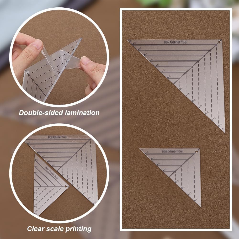 2Pcs Boxed Corner Template Half-Square Triangles 2 Size Acrylic Cutting Corners