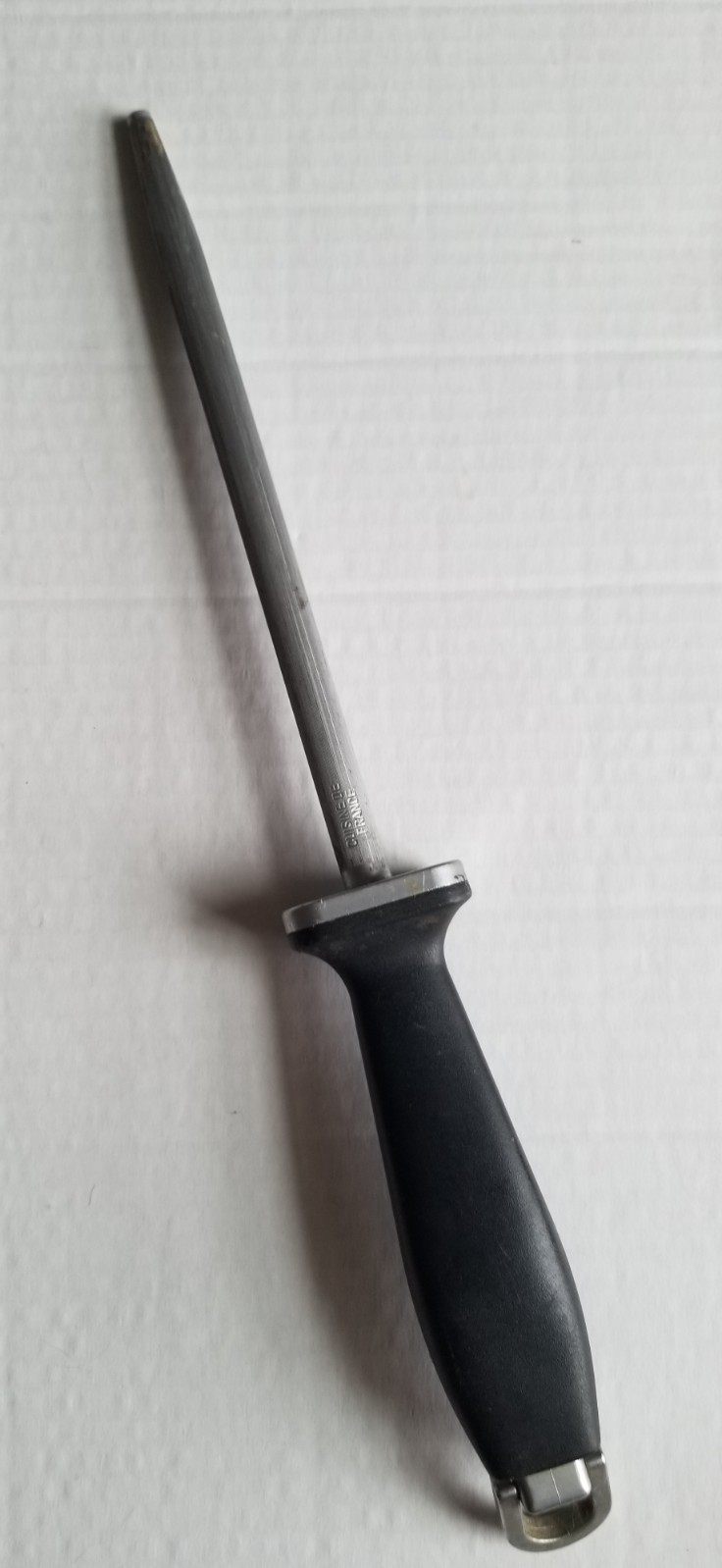 Vtg Sabatier Cuisine de France 8" Knife Sharpening Steel Honing Rod Hanging Loop