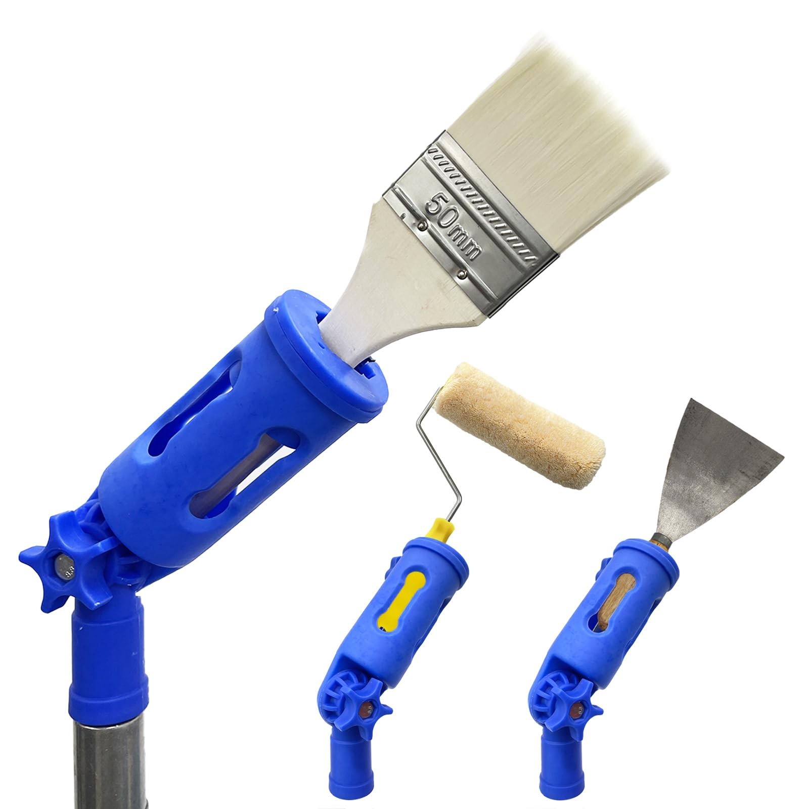 Multi-Angle Paint Brush Extender for High Ceiling, 1 PCS Blue Extension Pole ...