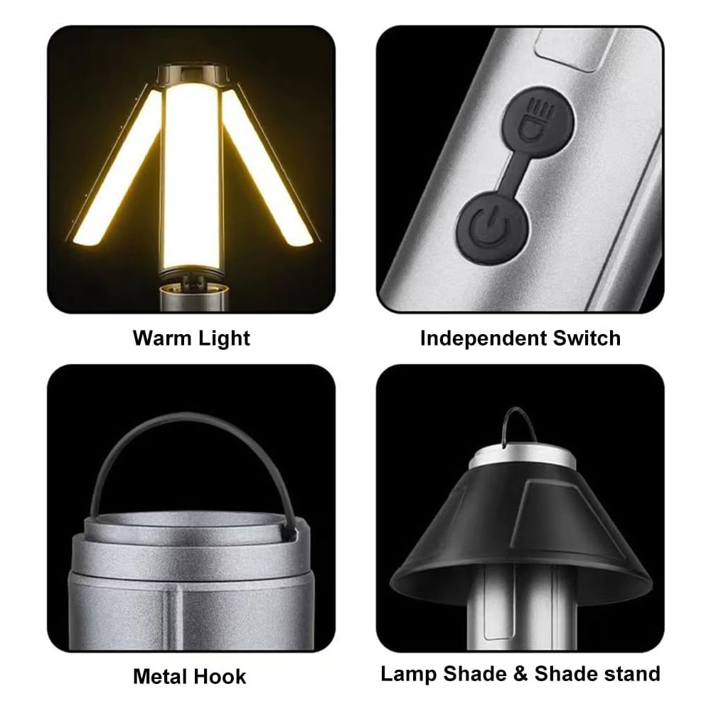 3000mAh Telescopic Folding Tent Light Tripod Camping