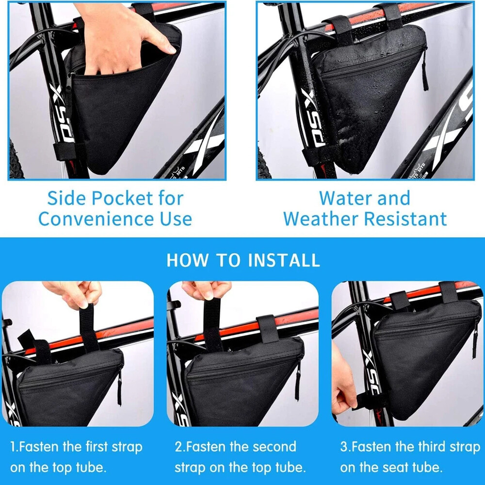 Bicycle Frame Bag Bike Waterproof Bag Triangle Top Tube Front Pouch Saddle Bag