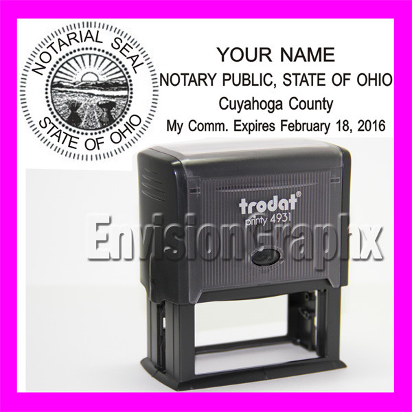 Custom Official NOTARY PUBLIC OHIO Self Inking Rubber Stamp T4931 black
