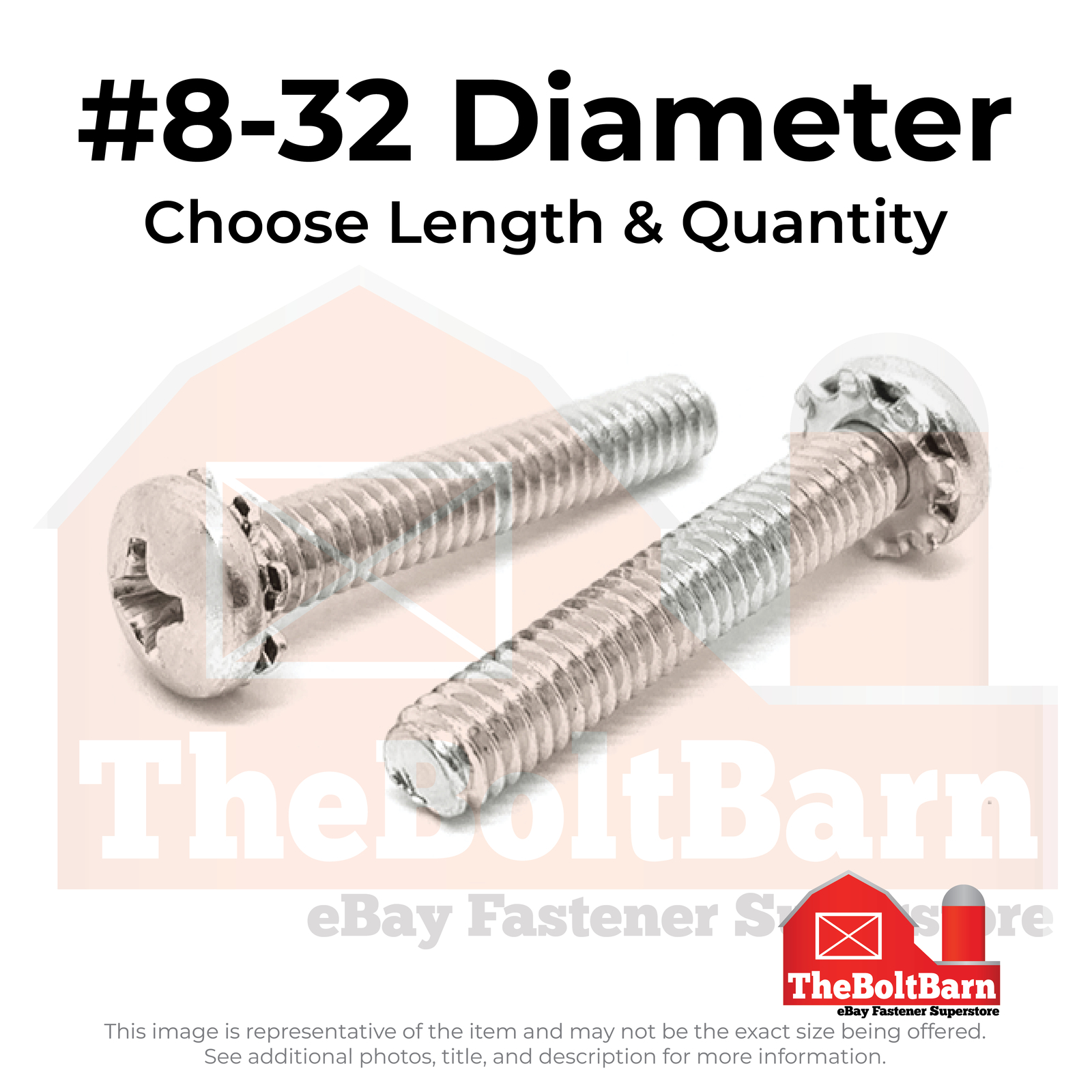 #8-32 410 Stainless External Tooth Phil Pan Machine Screws (Pick Length & Qty)