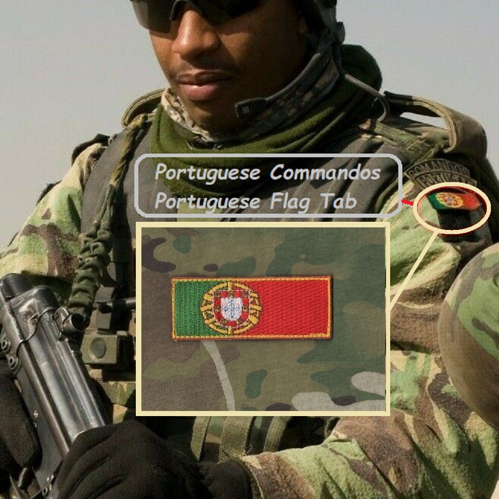 NATO ISAF Brigada de Reacção Rápida JTF Portuguese Commandos velkrö Flag Tab X 2