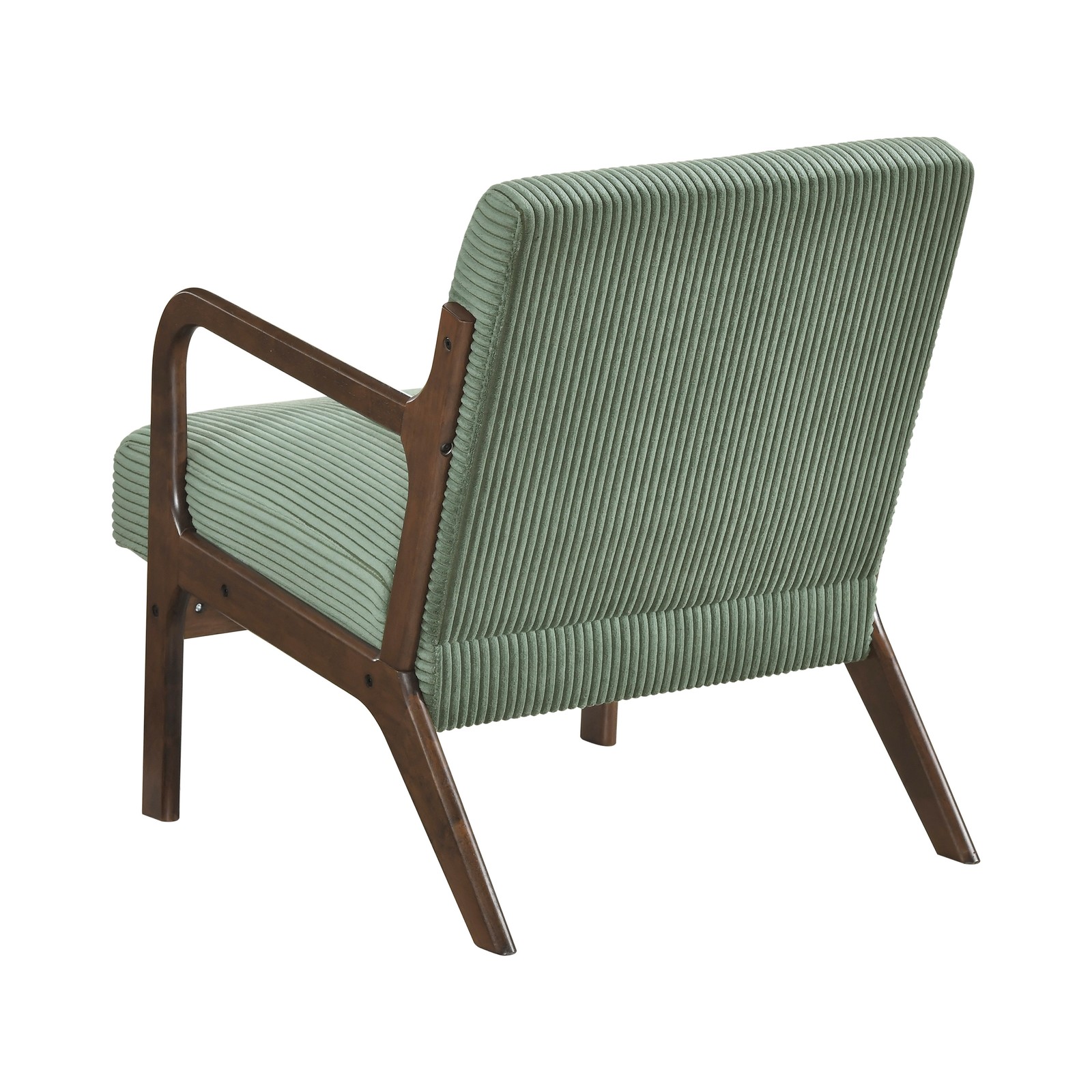Green Corduroy Accent Armchair with Pillow, Modern Farmhouse
