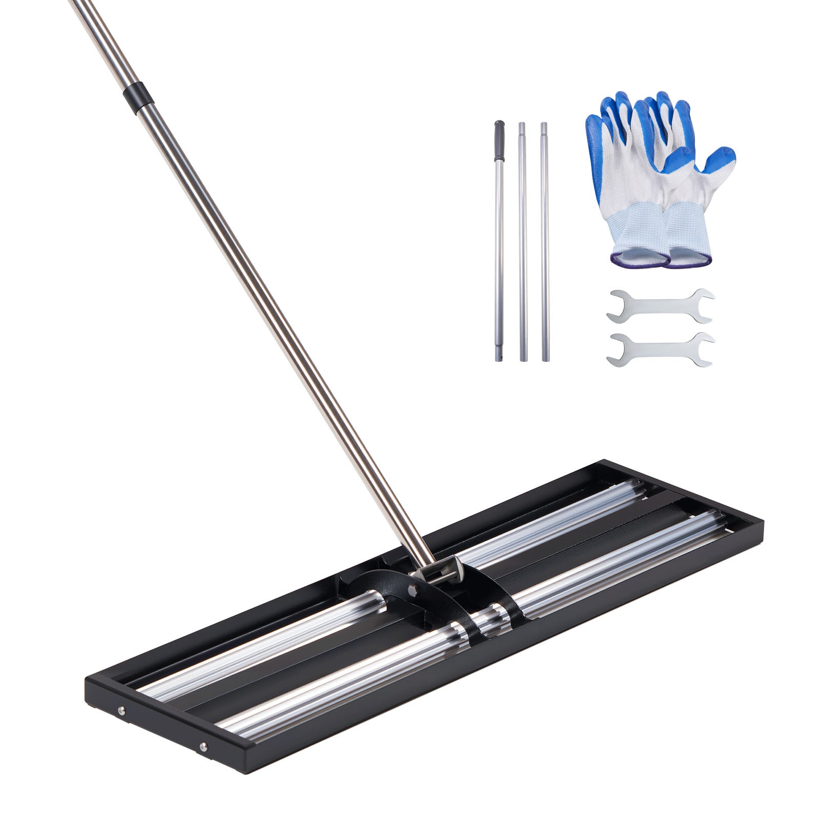 Uimoso 30x10 in Lawn Leveling Rake with Adjustable 83.9 in Handle for Yard Use