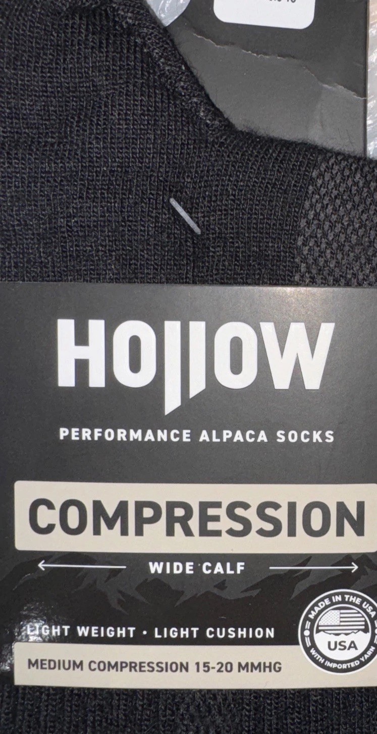 HOLLOW Performance Alpaca Compression Socks in Black - Size Medium