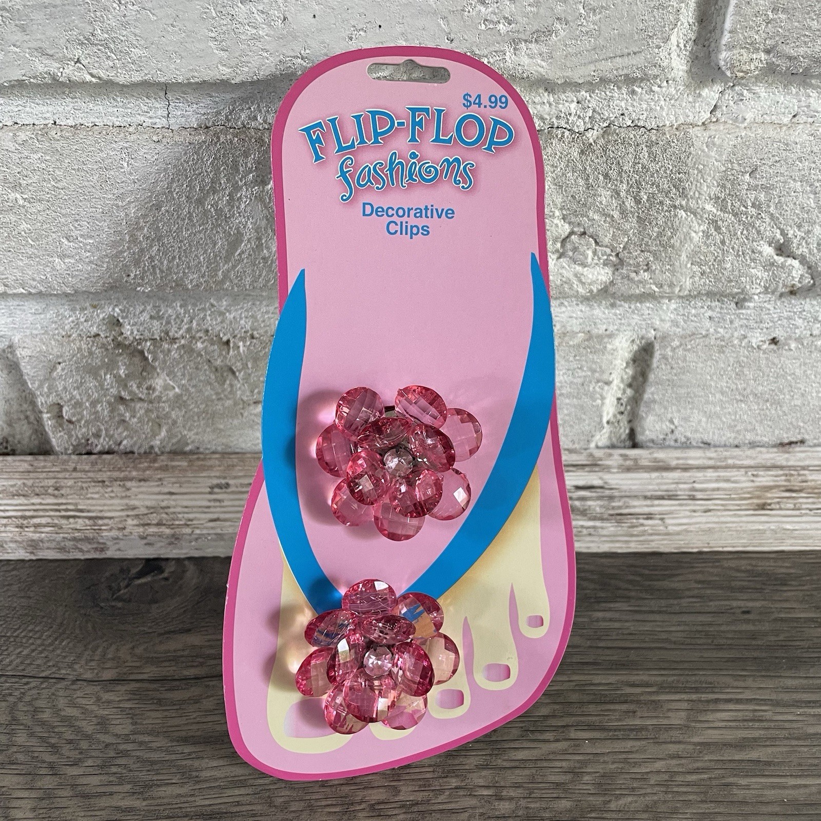 Summer Y2K Acrylic Pink Flower Clip-On Embellishments 4 Flip Flops Tank Tops +