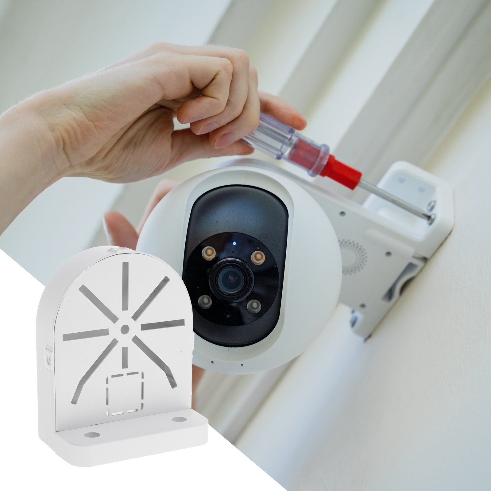 1 Pack Dome Security Camera Mount 4.9" Bracket Junction Box, Plastic
