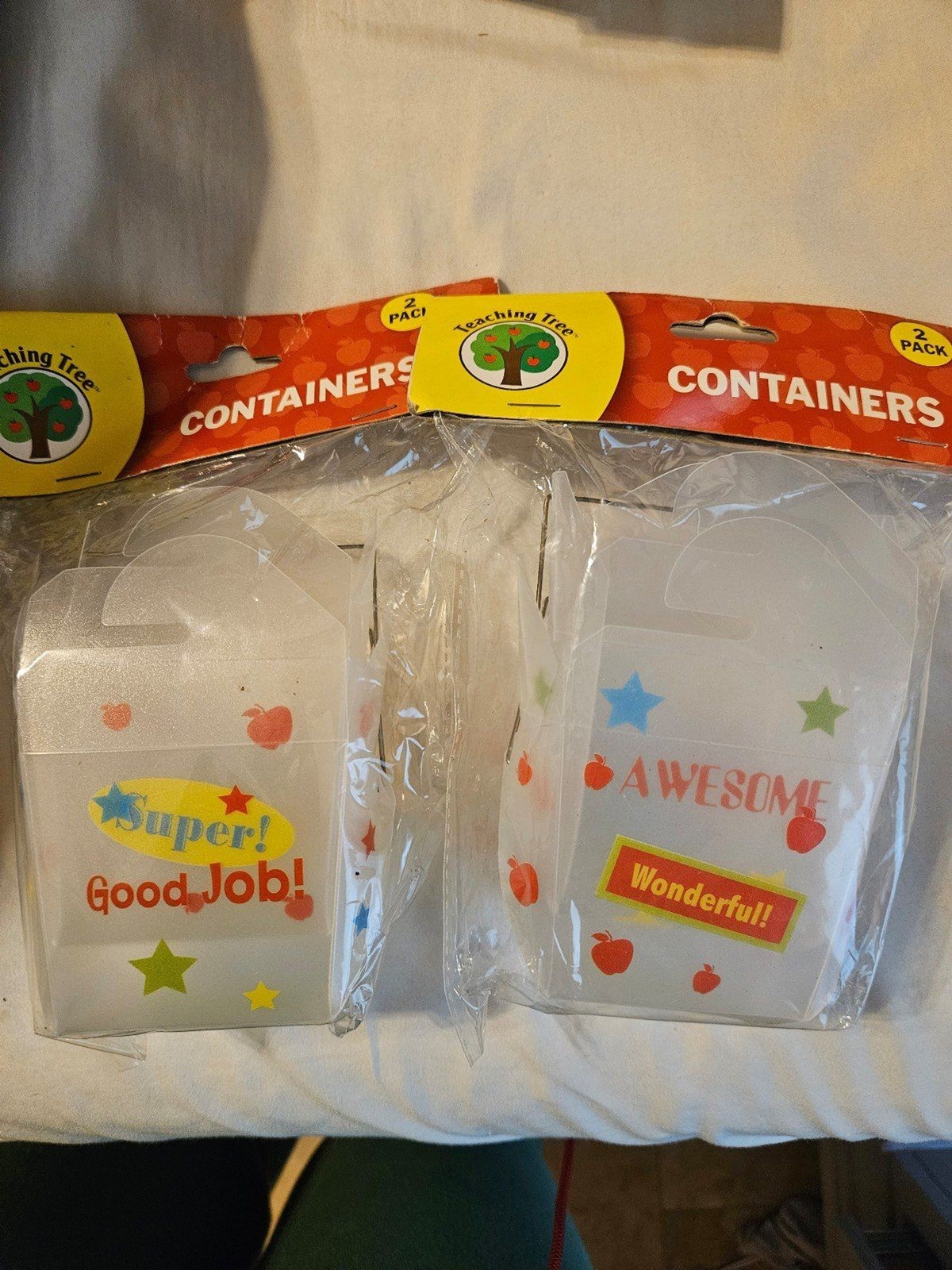 4 plastic small classroom containers