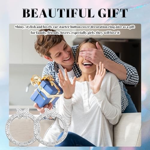 2PCS Bling Butterfly Car Engine Start Button Cover Ring,Car Push to Style 2