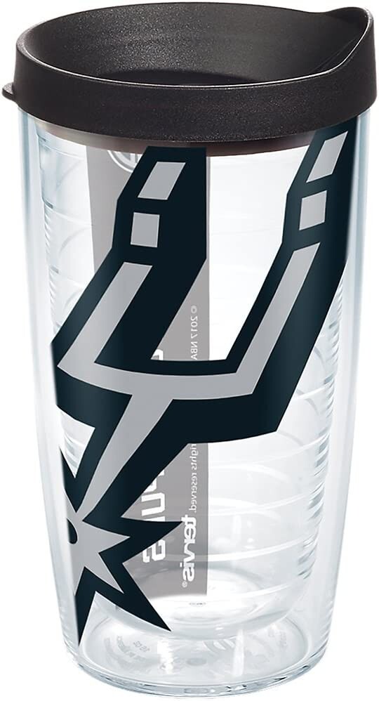 Tervis NBA San Antonio Spurs HOT/Cold drinks Tumbler w/Wrap & Black Lid  16oz