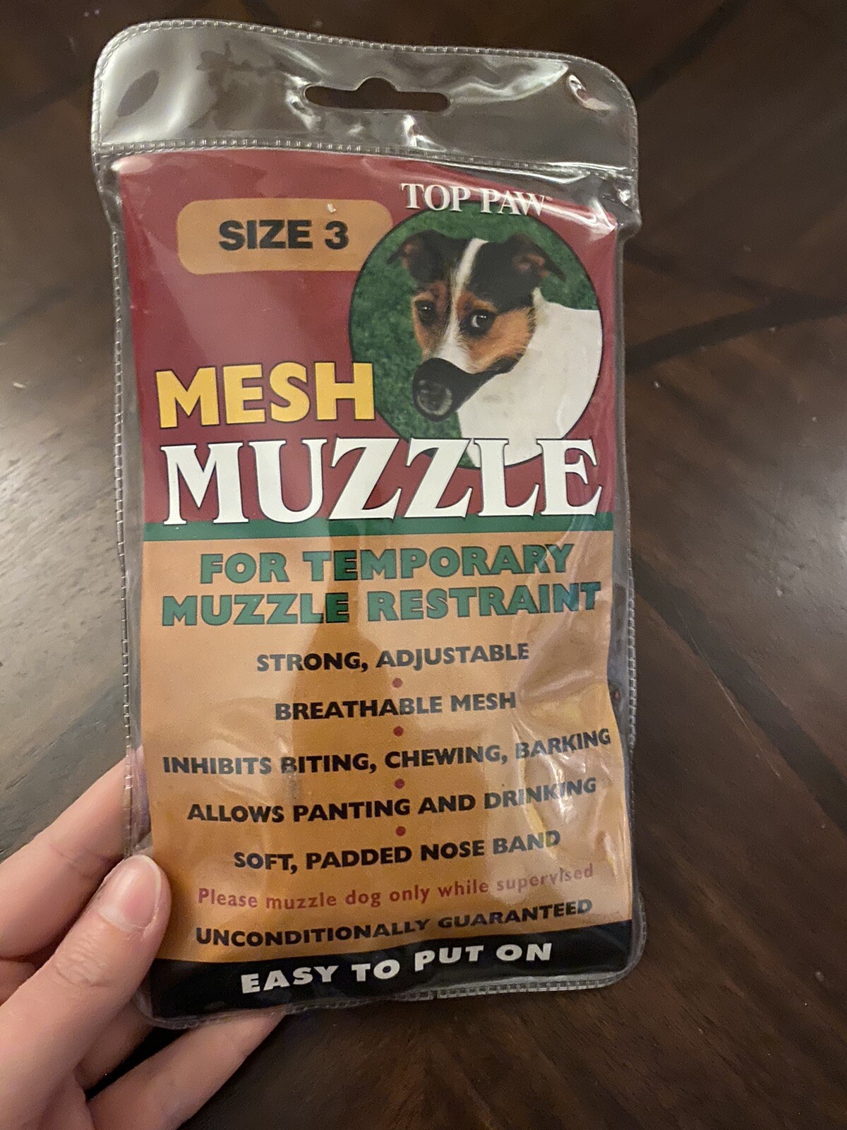 Top Paw Flexible Nylon Fabric Dog Muzzle, Size 3  12-24 Lbs