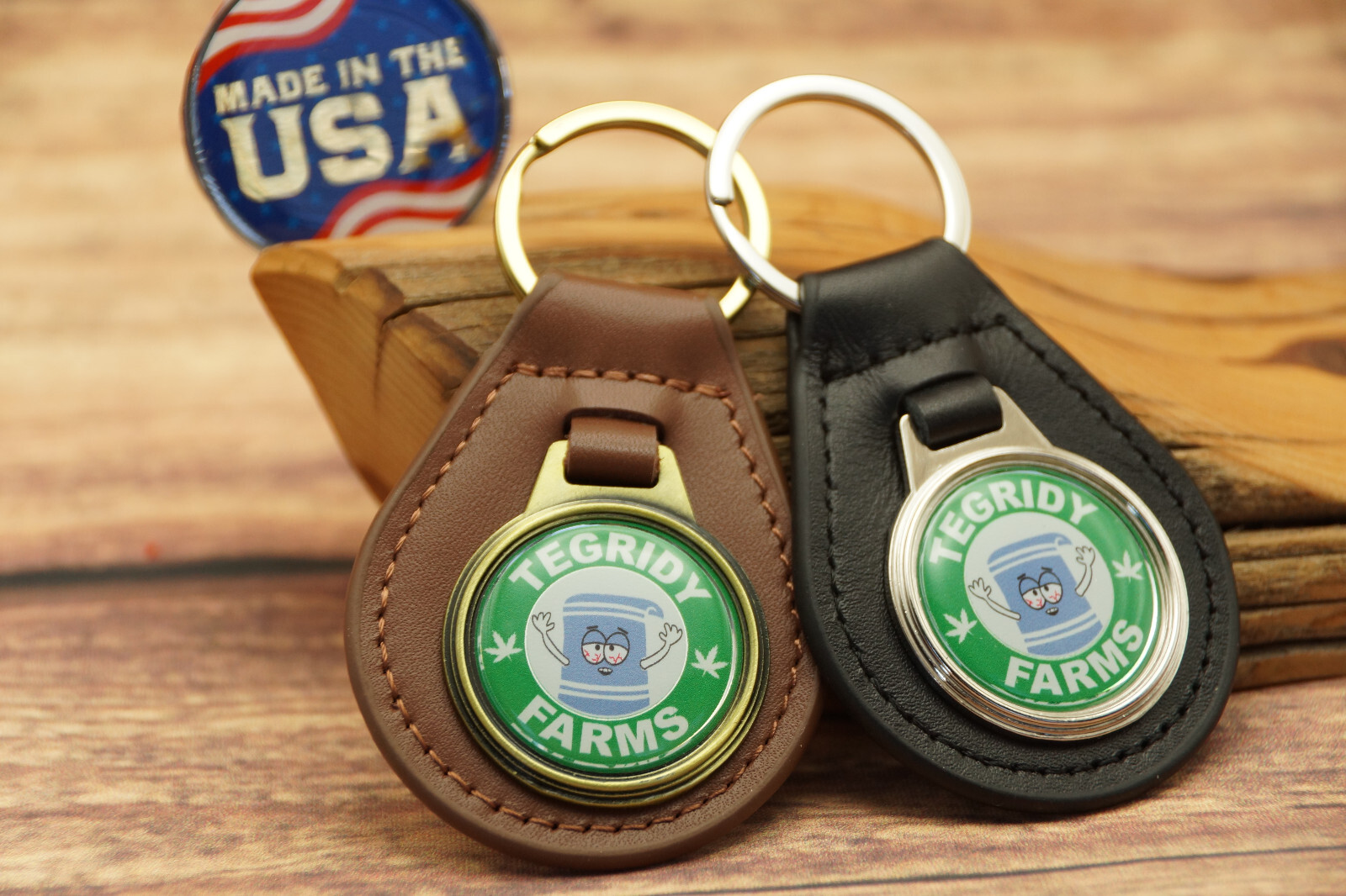 NOS EARLY SOUTH PARK TEGRIDY FARMS TOWELIE Leather CAR  Key Chain Ring Fob