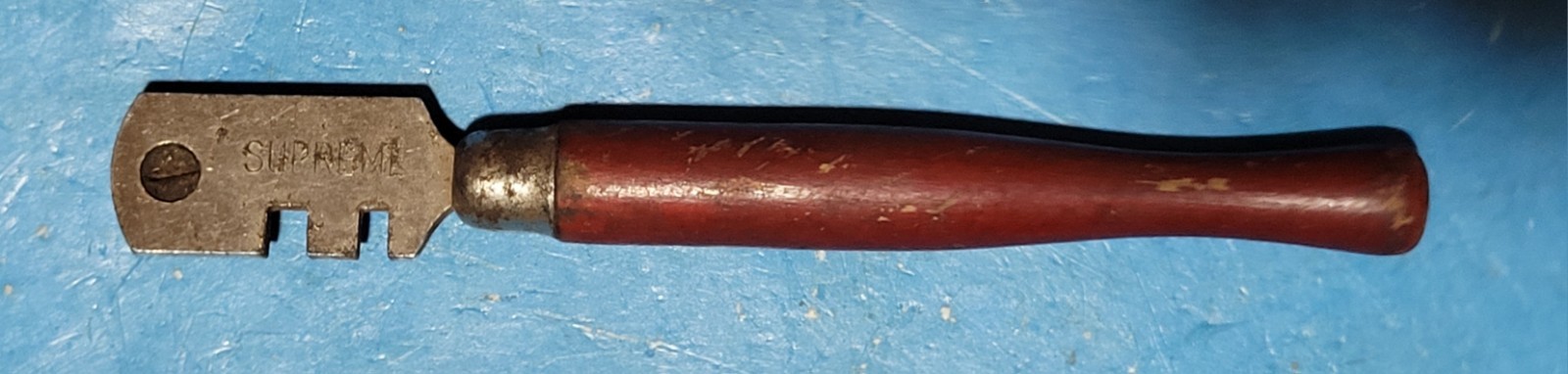 Vintage SUPREME Turret Head Glass Cutter, Shaver With Brass Gauge Wheel No. 1-7