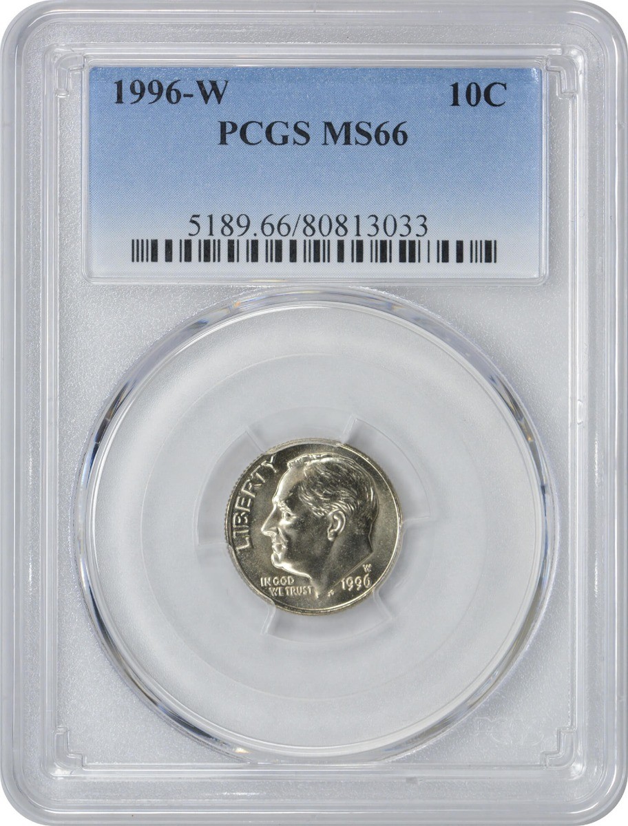 1996-W Roosevelt Dime MS66 PCGS