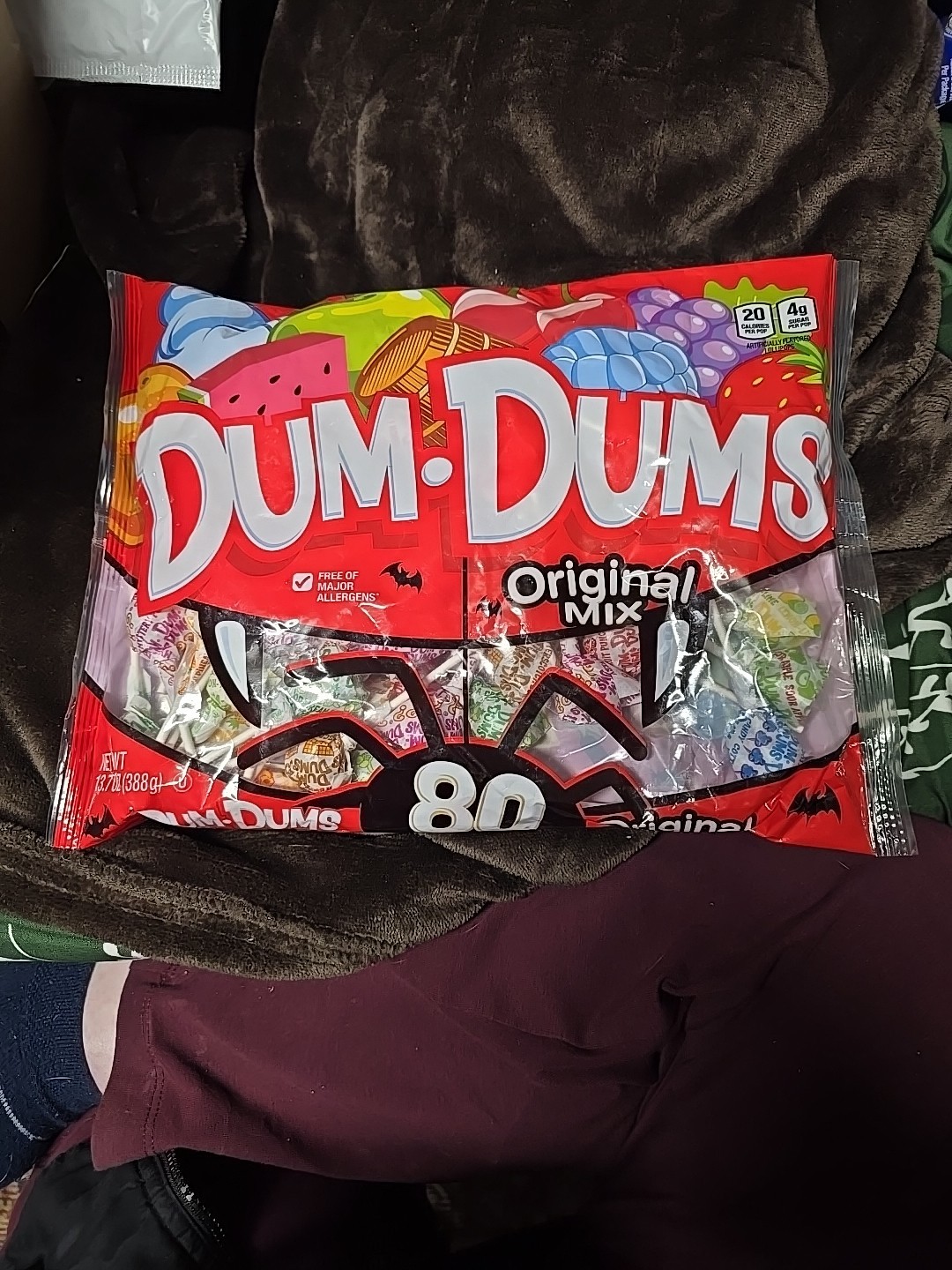 2 XL Bags DUM DUMS ORIGINAL FLAVOR MIX LOLLIPOPS 13.7oz Ea. 160 Pops BB 4-2028