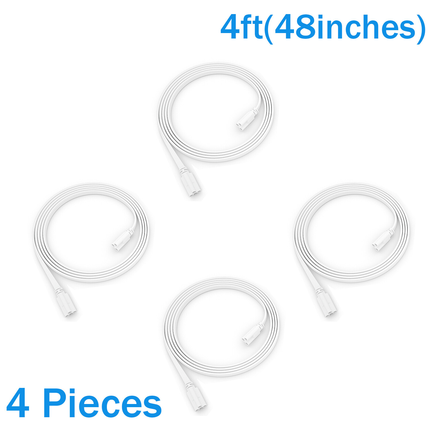4FT Connector Cords 3 Pin Connecting Cables Wire For T5 T8 LED Tube Lights 4 PCS