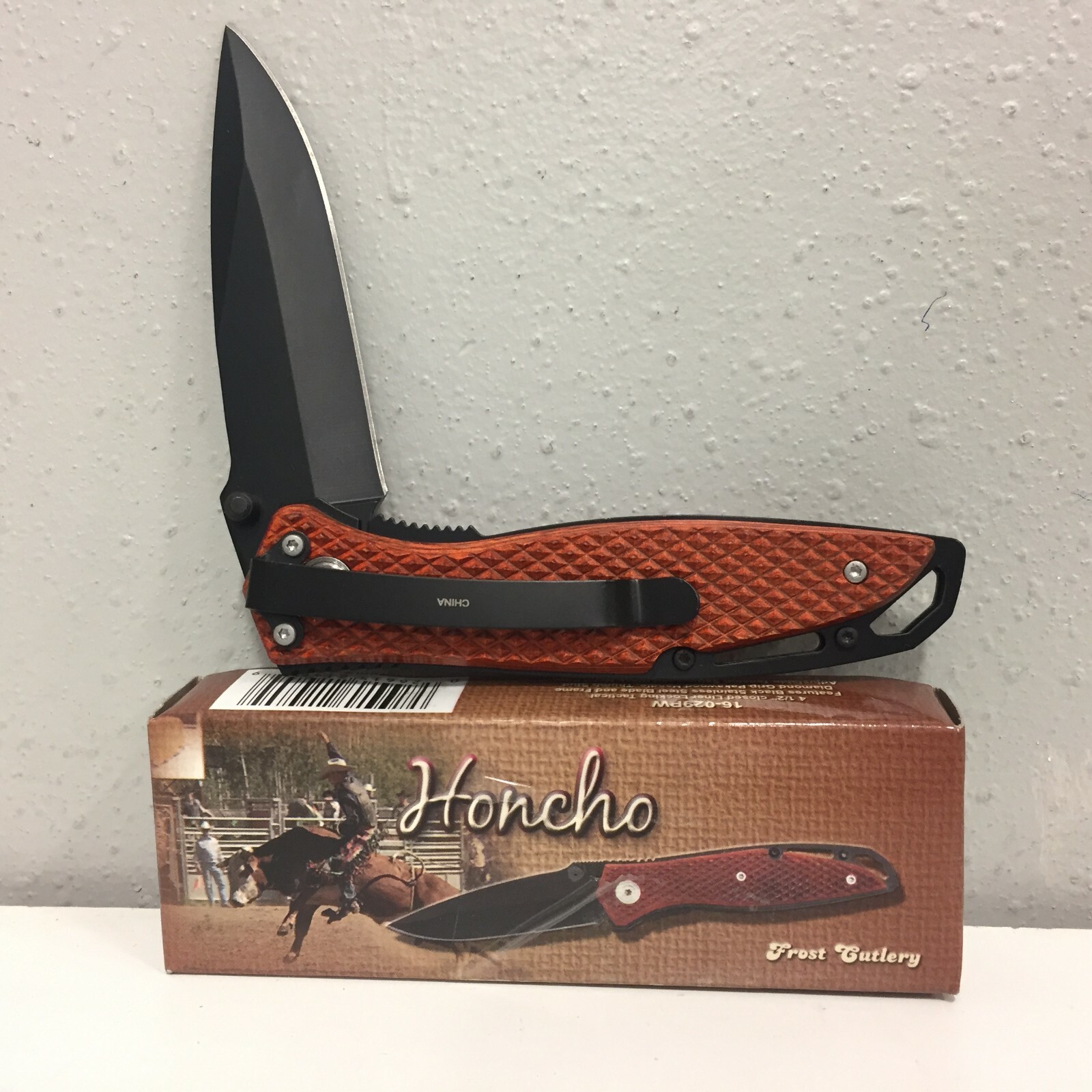 Frost Cutlery 16-029PW Honcho Brown Stainless Steel 8 in. Pocket Knife w/Clip