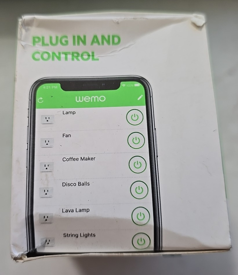 WeMo WSP080 120V Smart Plug, White - 2 Plugs - NEW
