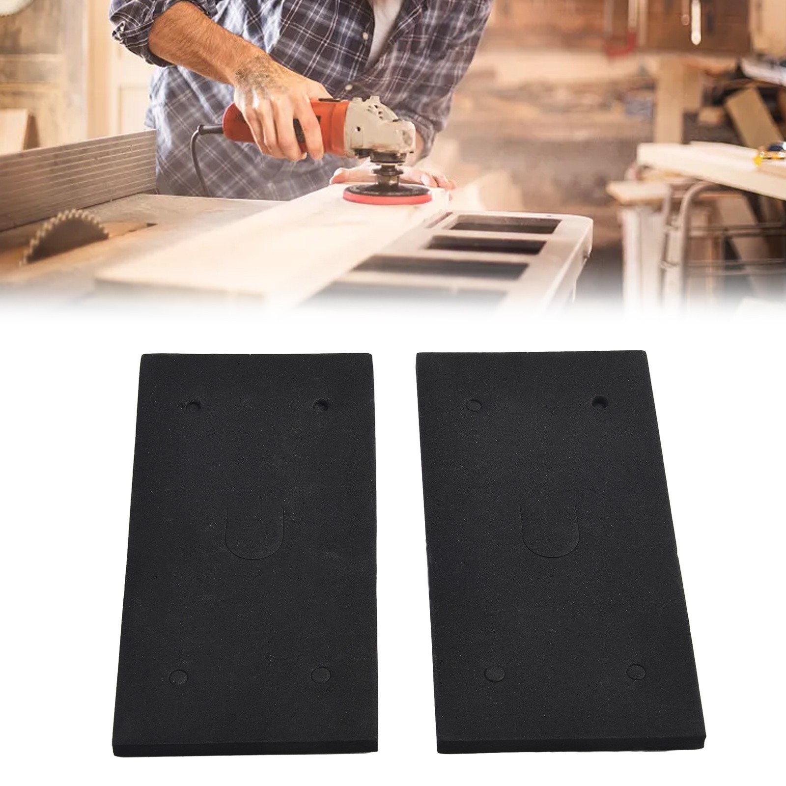 2x Self-Adhesive Foam Replacement Sander Back Pads Mats 4-Holes For 9035