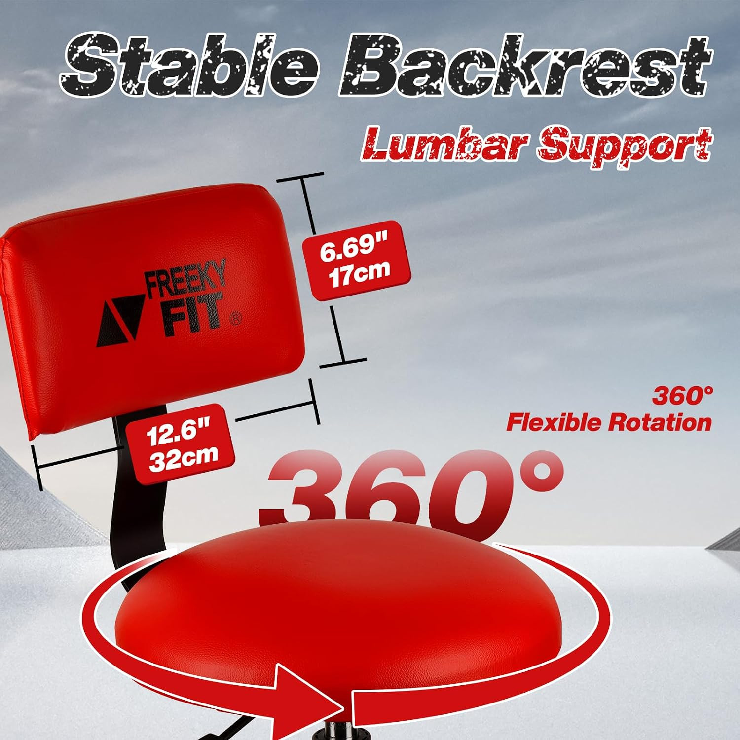 Shop Stool with Backrest, Mechanic Garage Stool for Workshop, Adjustable Shop St