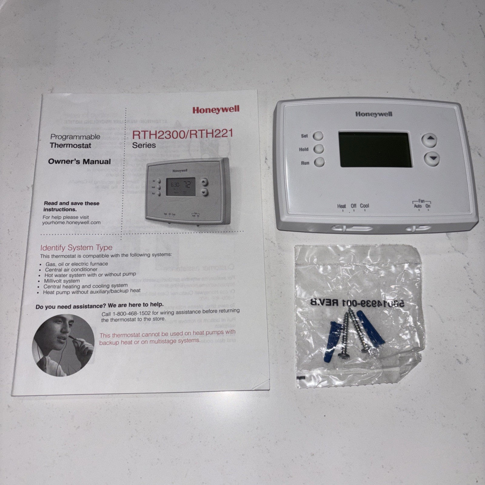 Honeywell RTH221 Programmable Thermostat - White