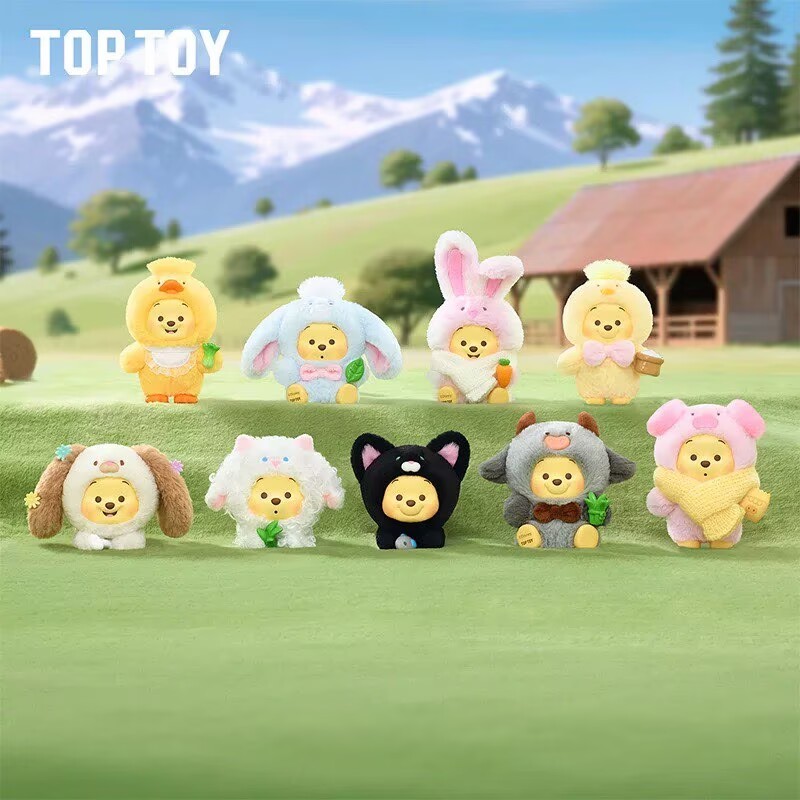 TOPTOY Disney Winnie The Pooh Happy Farm Animal Series Blind Box Figure Toy
