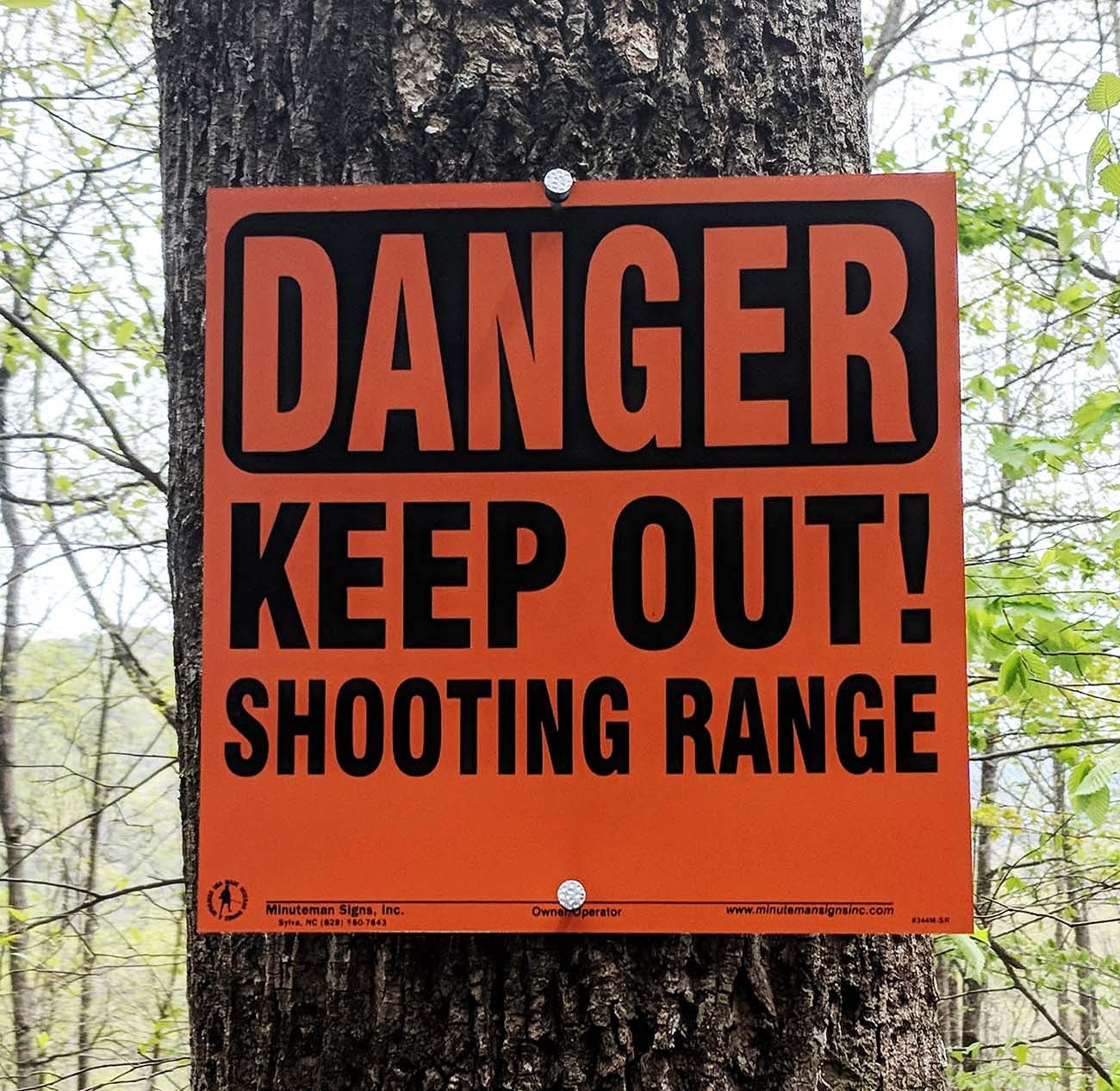 | Aluminum Danger Keep Out Shooting Range Sign 4 pack (Orange)