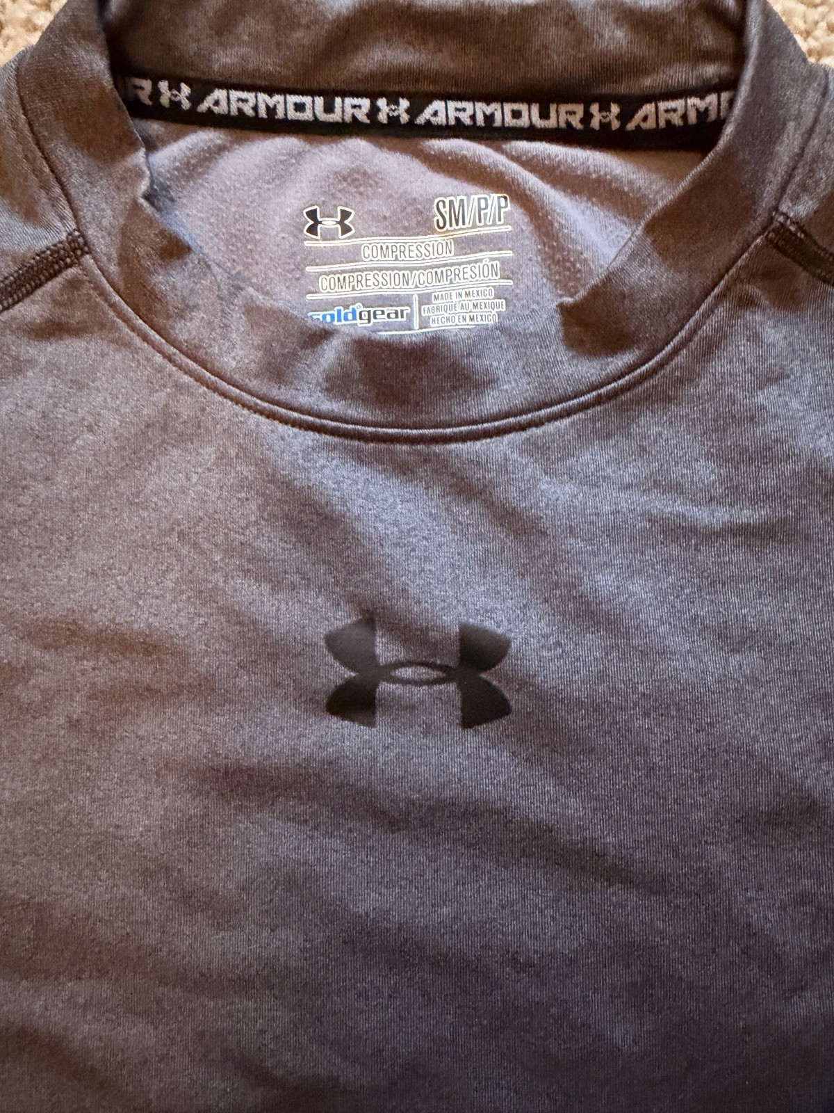 Under Armor Men’s Small Compression Thermal Long Sleeve Grey Cold Gear