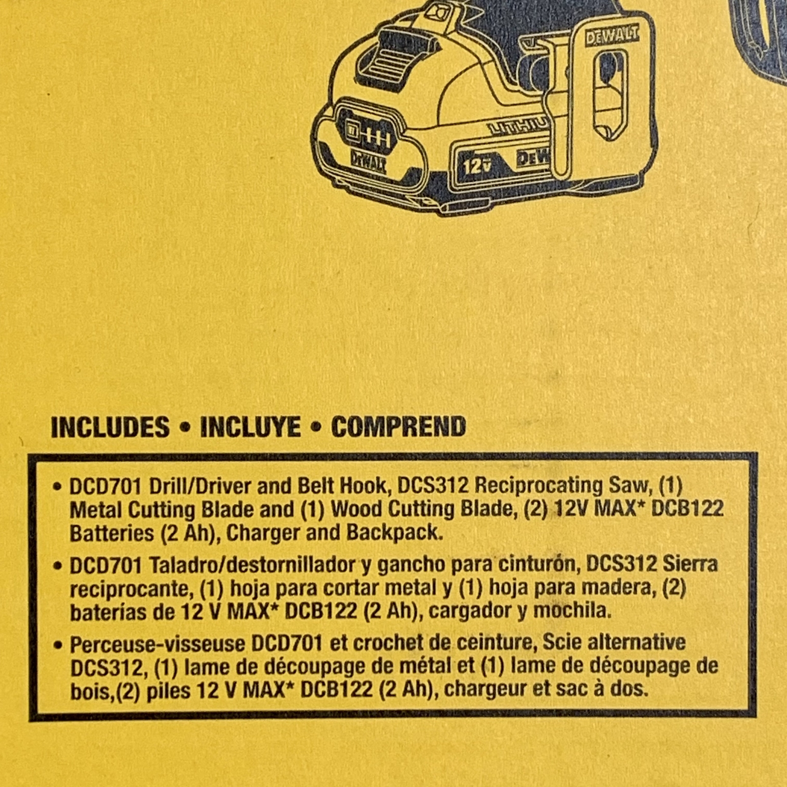 DEWALT 12 VOLT DCKSS200F2 12V MAX 12-Volt Cordless 2-Tool Combo Kit w/ Backpack