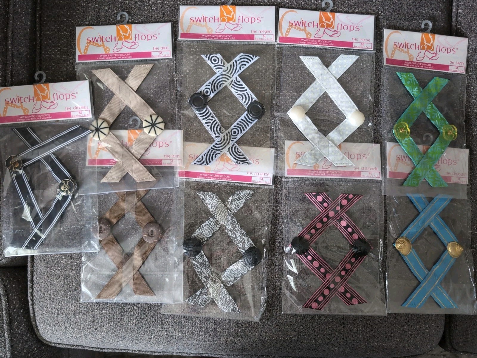 Lindsey Phillips Switchflop Straps Lot Of 9 Medium (7/8) Flipflop Interchangable
