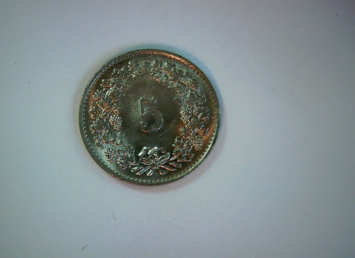 Switzerland 1964 5 Rappen Swiss 5 Rappen (Helvetia head / wreath) Coin
