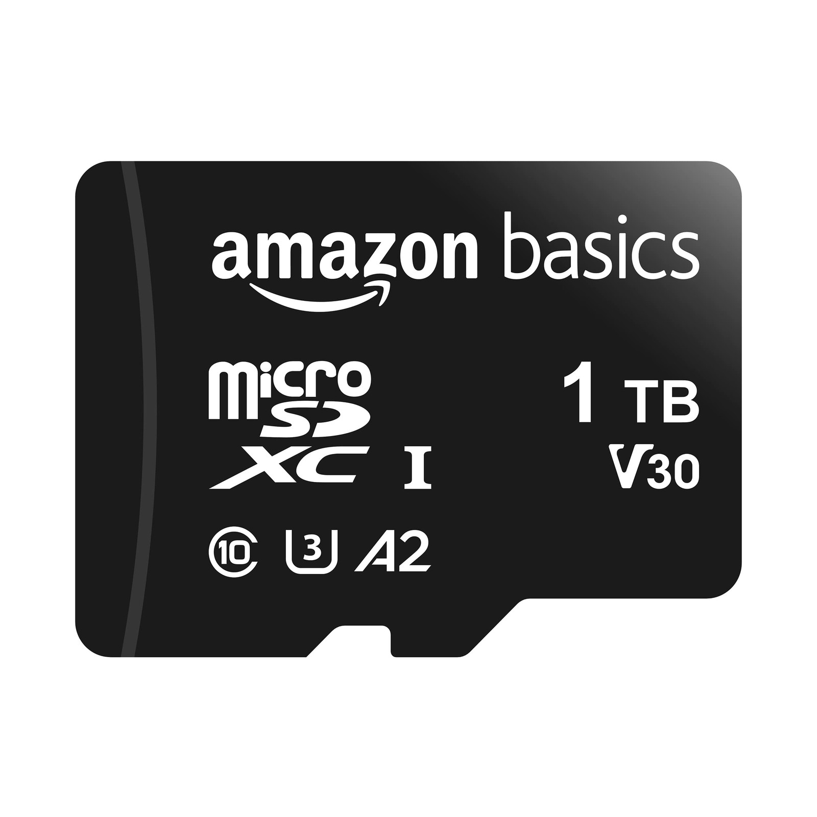 Amazon Basics microSDXC Memory Card with Full Size Adapter, A2, 1 Tb, Black