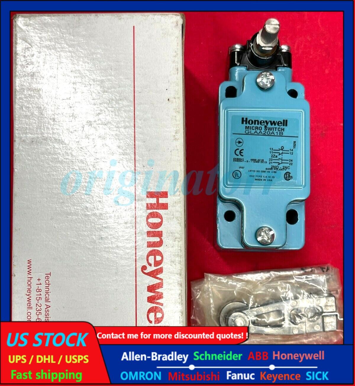 HONEYWELL MICRO SWITCH, GLAA20A1B, 600A, 15VAC, 2NO & 2NC SAME POLARITY
