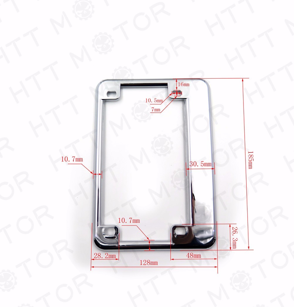 Chrome Motorcycle License Plate Frame for Honda Yamaha Harley Scooter Chopper