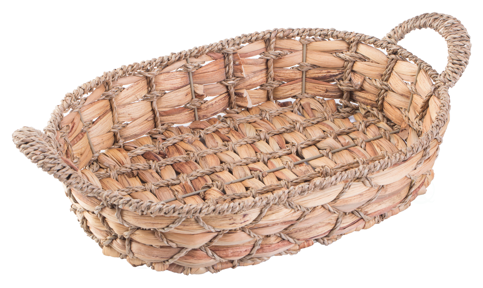 New Wickerwise Seagrass Fruit Bread Basket Tray with Handles
