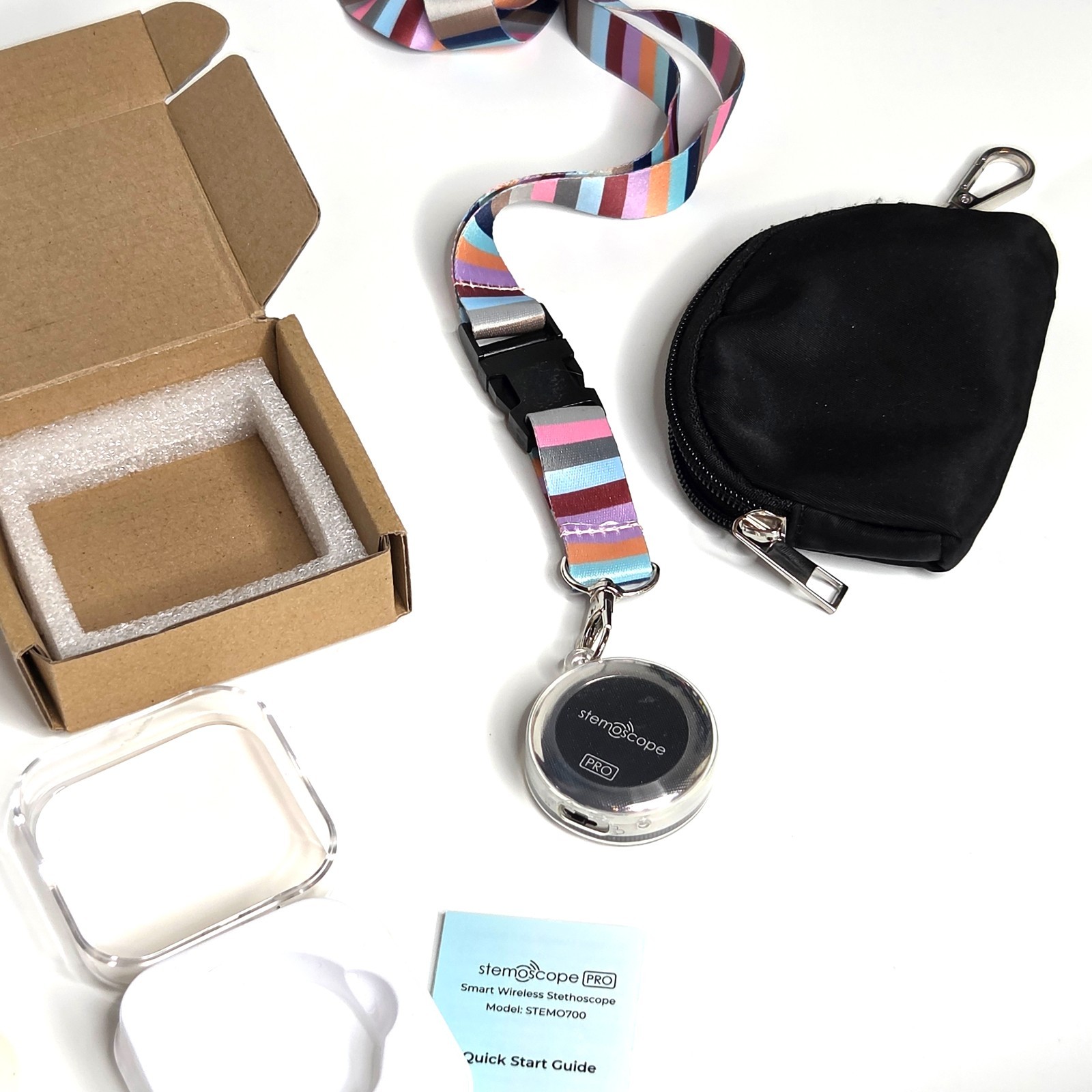 Stemoscope Pro Smart Wireless Stethoscope STEM0700 NEW + Case Bluetooth w/ App